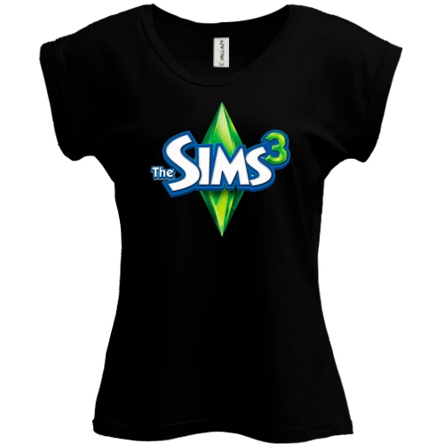 Футболка женская PANI, Черный, с логотипом Sims 3