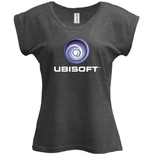 Футболка женская PANI, Серый меланж, с логотипом Ubisoft