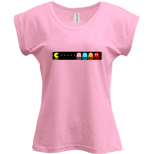 Футболка жіноча PANI, Рожевий, з Pac man