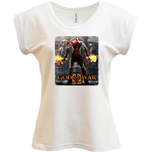 Футболка жіноча PANI, Синій, з обкладинкою гри God of War 2