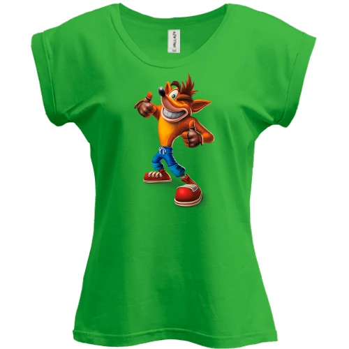 Футболка жіноча PANI, Червоний, з Crash Bandicoot