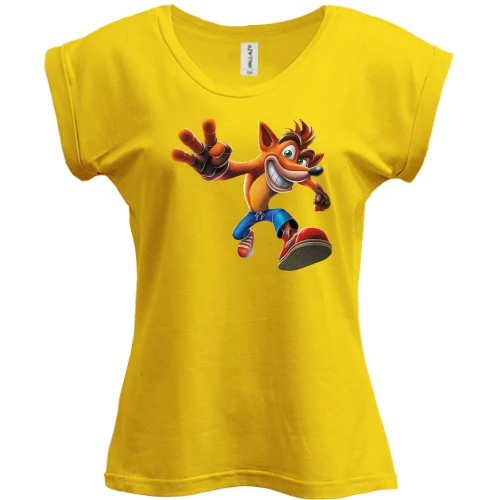 Футболка жіноча PANI, Жовтий, з Crash Bandicoot 2