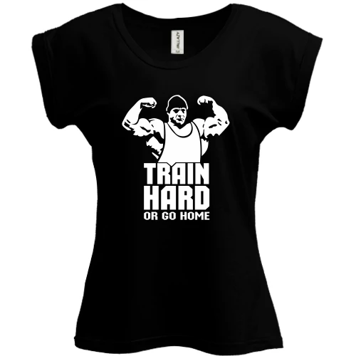 Футболка жіноча PANI, Чорний, Train hard or go home