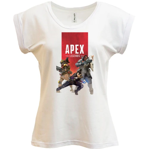 Футболка жіноча PANI, Білий, з постером гри Apex - legends