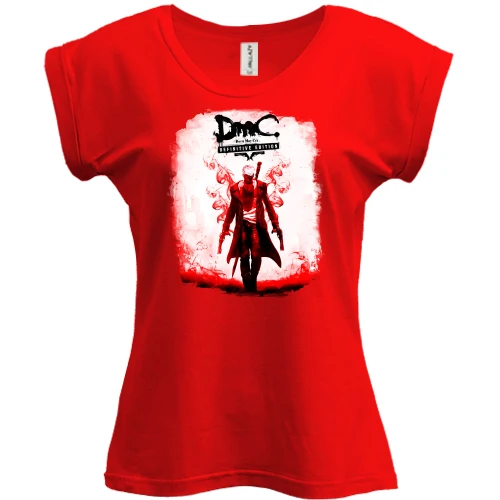 Футболка женская PANI, Красный, с постером игры Devil May Cry
