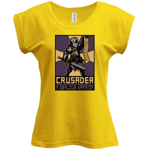 Футболка женская PANI, Желтый, с постером Crusader