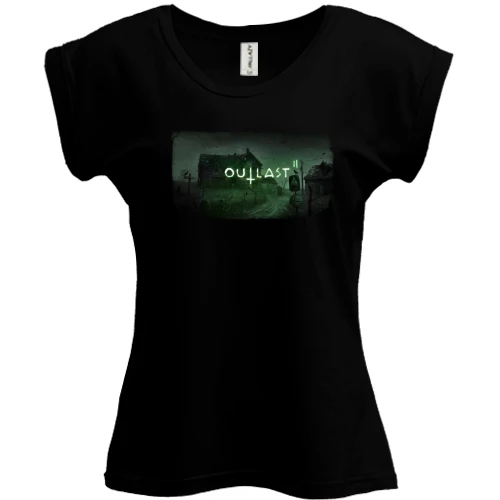 Футболка женская PANI, Черный, с обложкой игры Outlast 2