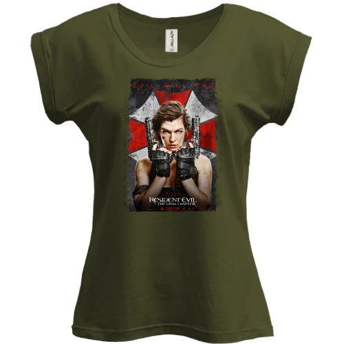 Футболка женская PANI, Черный, с обложкой игры Resident Evil