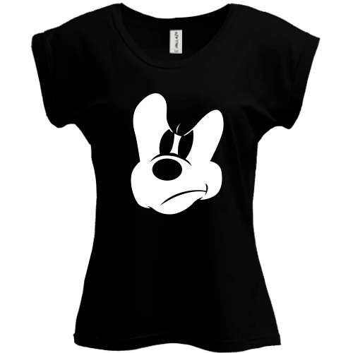 Футболка женская PANI, Черный, Mickey (силуэт)