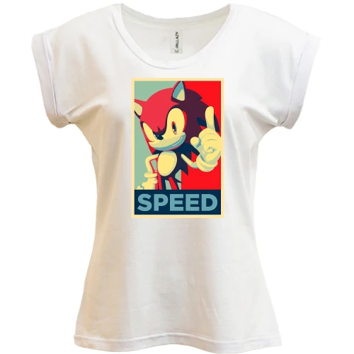 Футболка жіноча PANI, Білий, з артом Speed (Sonic)