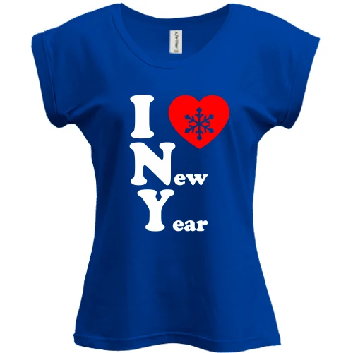 Футболка жіноча PANI, Синій, I love New Year