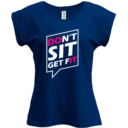 Футболка женская PANI, Синий, Dont sit get fit