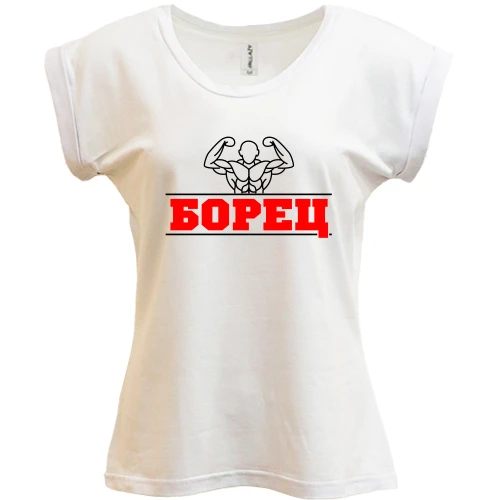 Футболка женская PANI, Белый, Борец