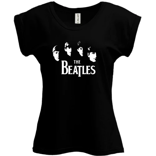 Футболка женская PANI, Черный, The Beatles (лица) 2