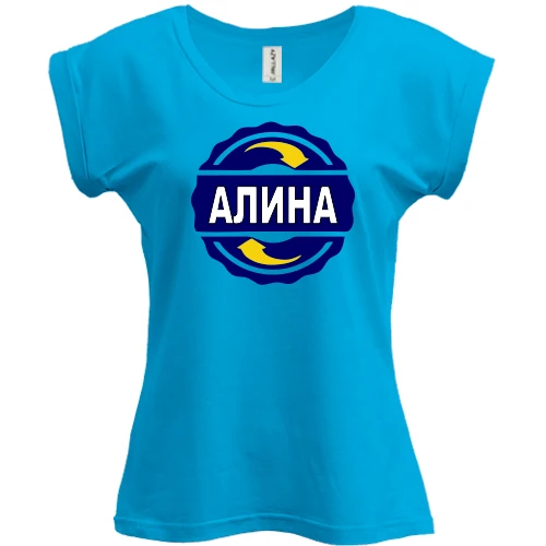 Футболка женская PANI с именем Алина в круге