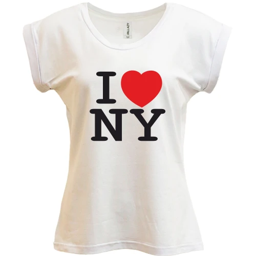 Футболка женская PANI, белый, I love NY