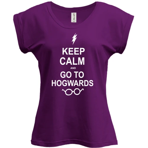 Футболка жіноча PANI, Фіолетовий, Keep calm and go Hogwards