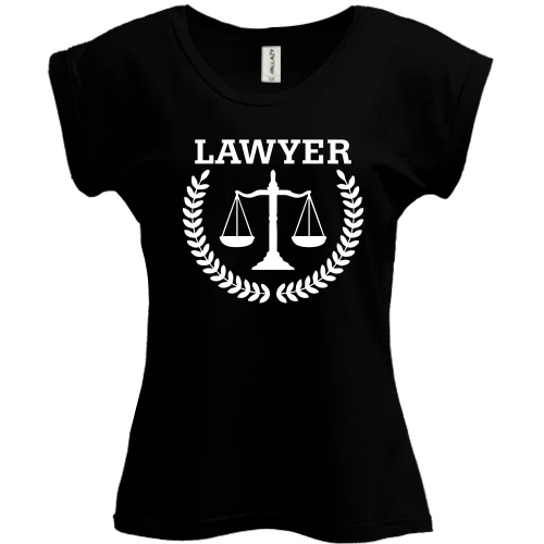 Футболка женская PANI, Черный, с надписью "lawyer" юрист