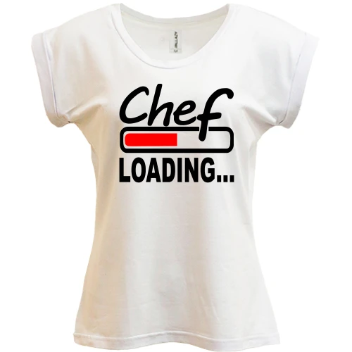 Футболка женская PANI, Белый, с надписью "chef" шеф-повар