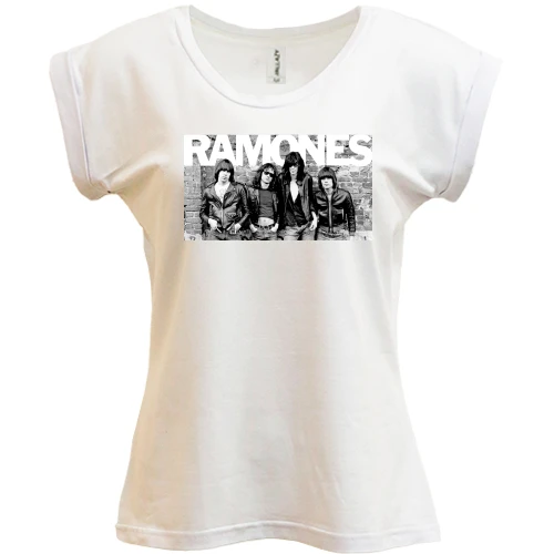 Футболка жіноча PANI, Білий, Ramones Band (2)