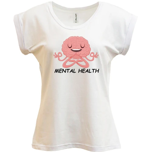 Футболка жіноча PANI з мозком і написом "Mental Health"