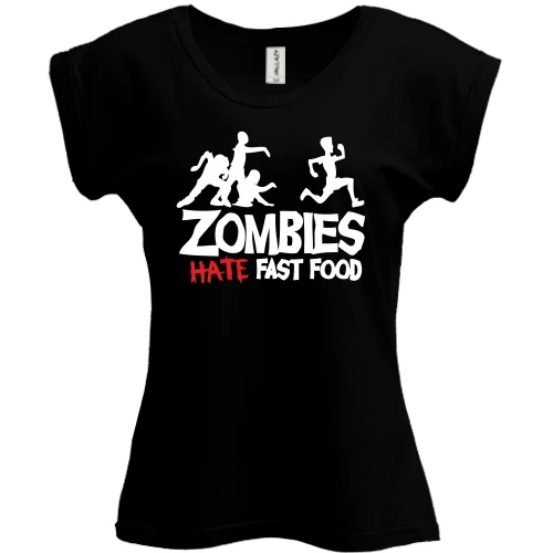 Футболка женская PANI Zombies hate fast food