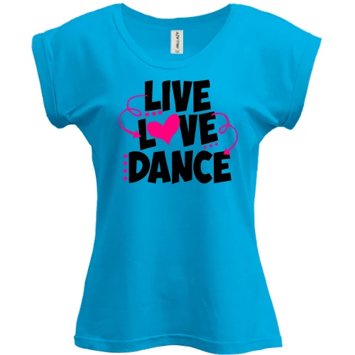 Футболка женская PANI, Синий, Live love dance
