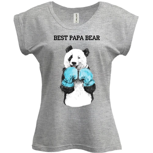 Футболка женская PANI, Белый, Best Papa Bear