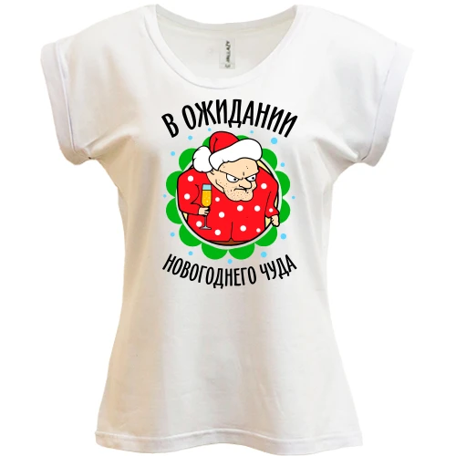 Футболка жіноча PANI, Білий, Я в очікуванні новорічного дива
