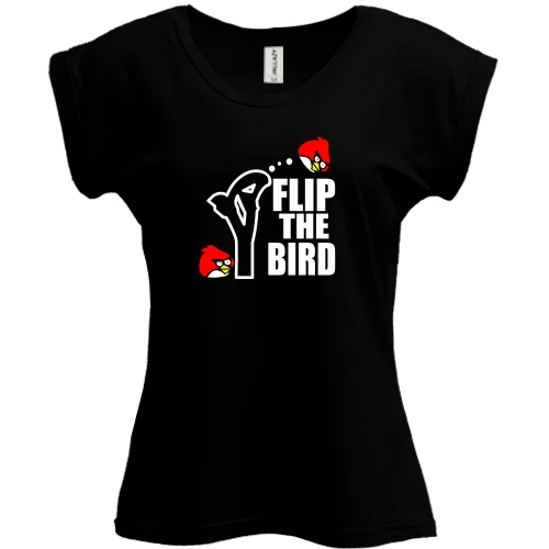 Футболка женская PANI, Черный, Flip the bird
