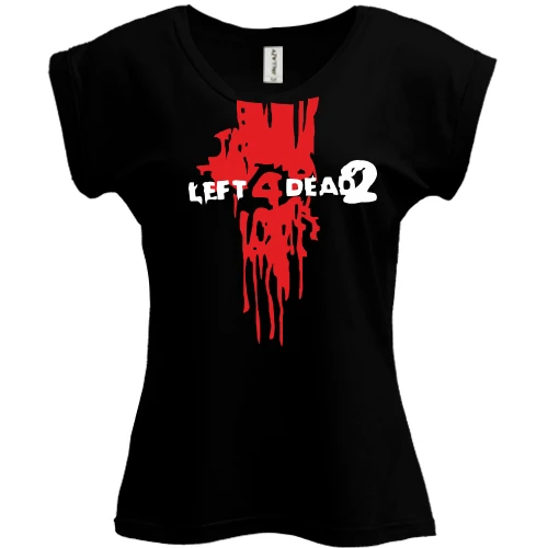 Футболка женская PANI, Черный, Left 4 Dead 2 (кровь из шеи)