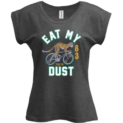 Футболка женская PANI с надписью "Eat my dust"