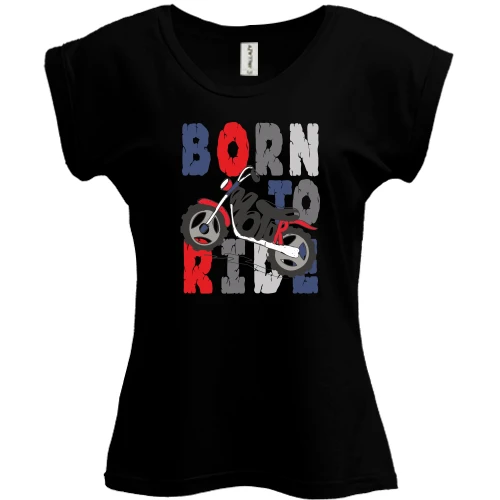 Футболка женская PANI, Черный, Born to Ride Мотоцикл