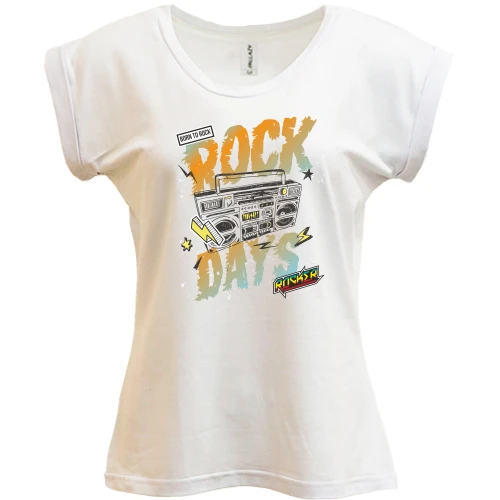 Футболка женская PANI, Белый, Rock Days Бум бокс