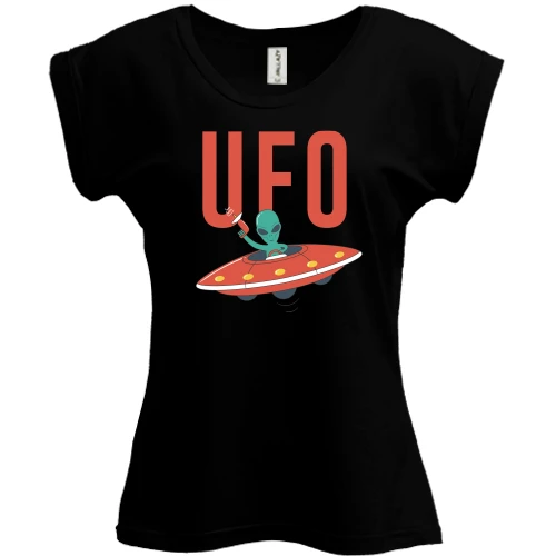 Футболка женская PANI, Черный, UFO НЛО