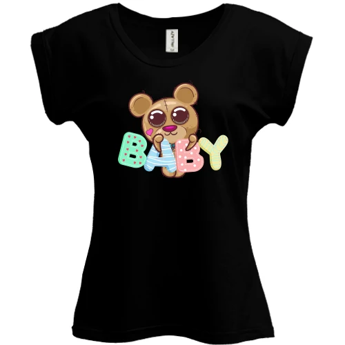 Футболка женская PANI, Черный, Baby Bear Медвежонок