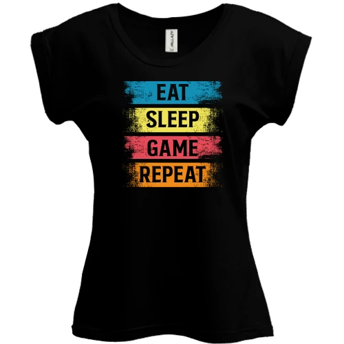 Футболка женская PANI Eat Sleep Game Repeat