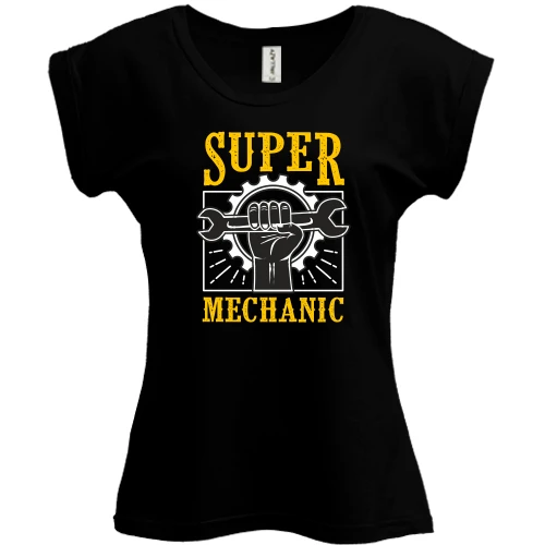 Футболка женская PANI, Черный, Super Mechanic Механик