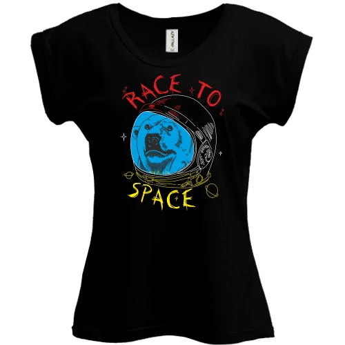 Футболка женская PANI, Черный, Race to space