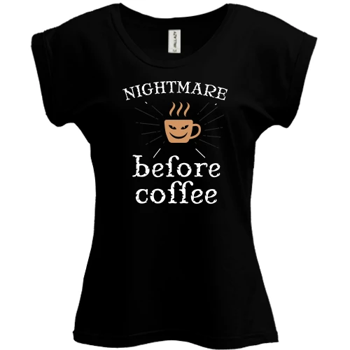 Футболка женская PANI Nightmare before coffee
