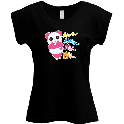 Футболка жіноча PANI, Чорний, Pink Panda