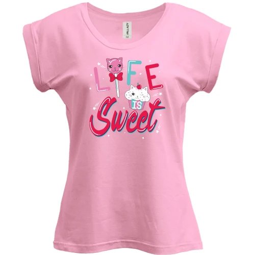 Футболка женская PANI, Розовый, Life sweet