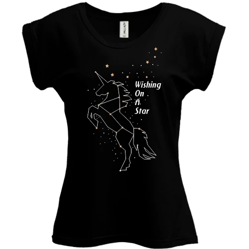 Футболка жіноча PANI, Чорний, Wishing on a star