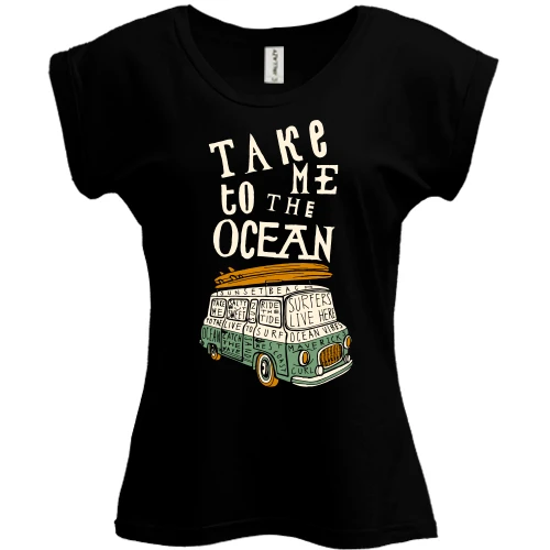 Футболка жіноча PANI, Чорний, Take me to the Ocean