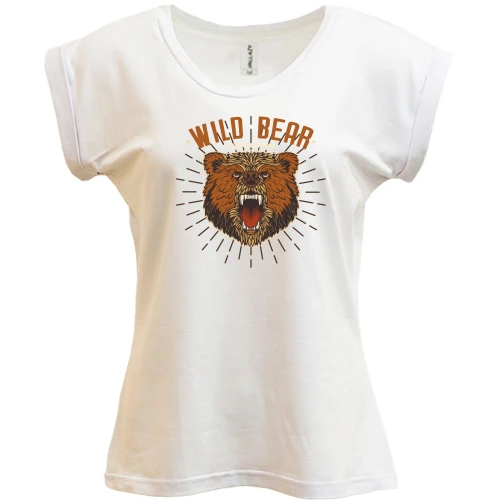 Футболка жіноча PANI, Білий, Wild Bear Head