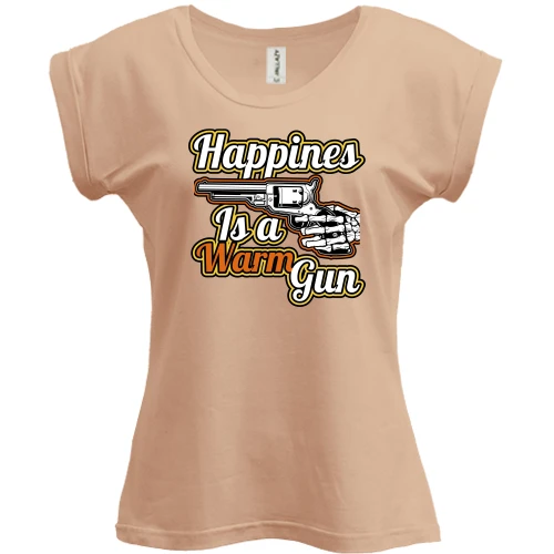 Футболка жіноча PANI, Білий, Happiness is a warm gun