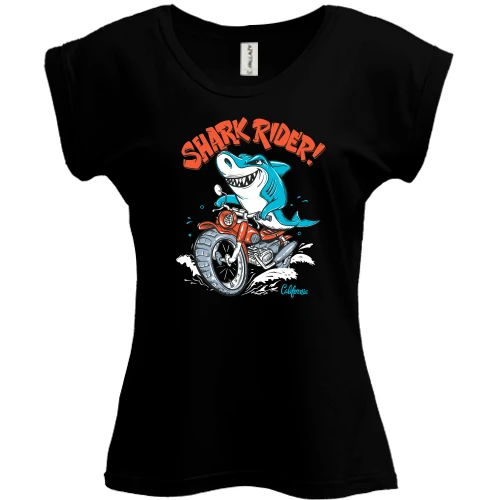 Футболка женская PANI, Черный, Shark Rider