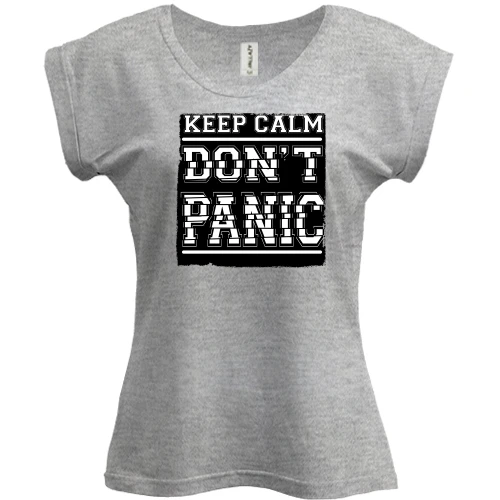 Футболка жіноча PANI, Сірий меланж, Keep Calm Don't Panic