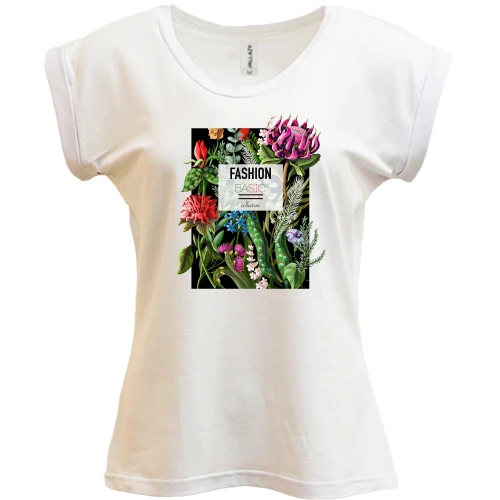 Футболка женская PANI, Белый, Flowers Fashion