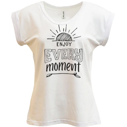 Футболка женская PANI, белый, Enjoy every moment